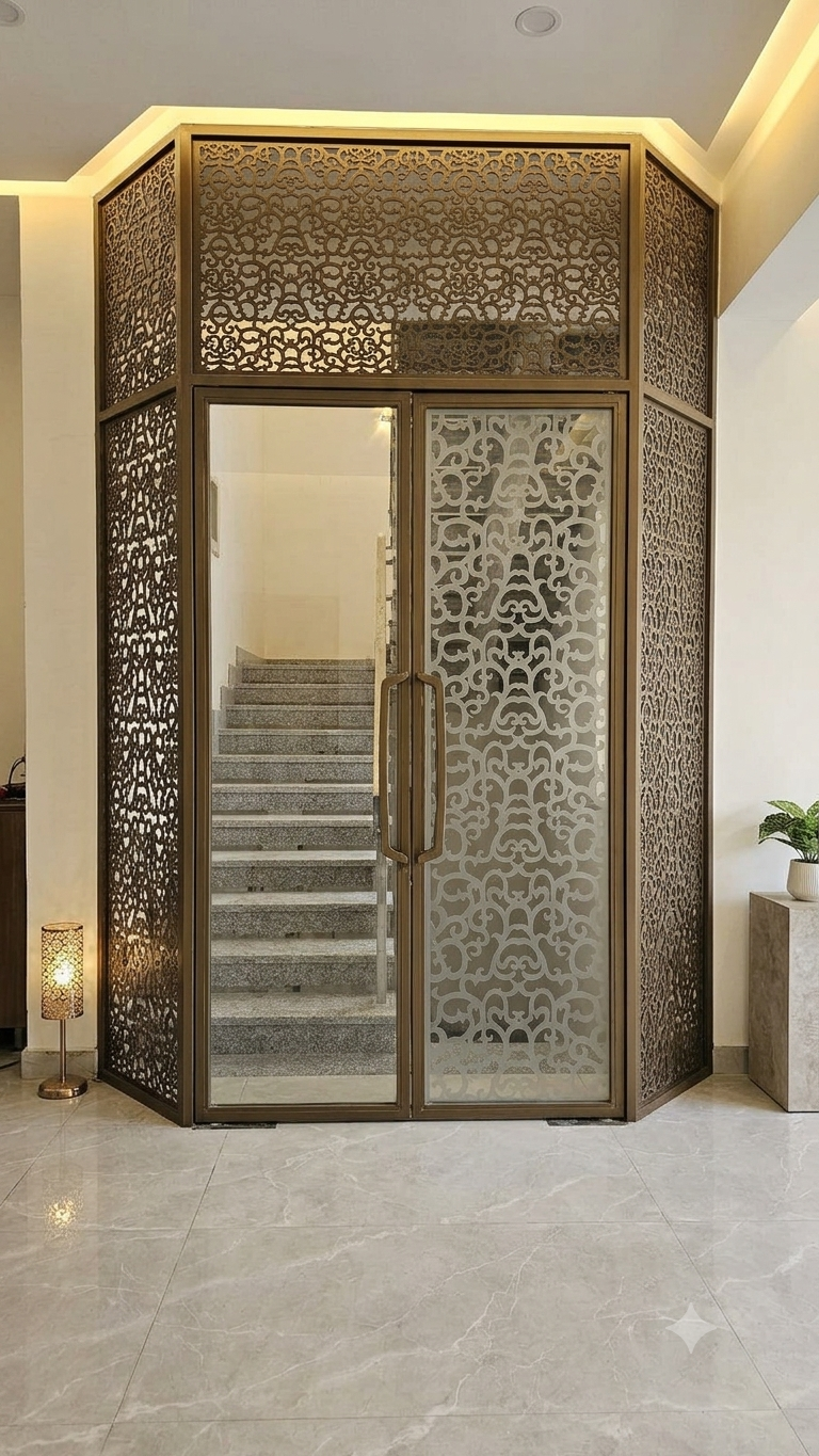 Decorative Partition Design for Flat with CNC Laser Cut Jaali