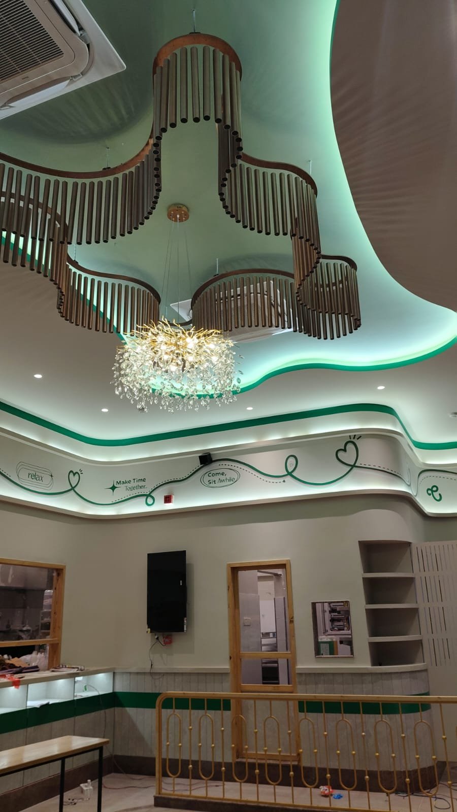 Aluminium Ceiling Baffle Design with Rose Gold Pink PVD Copper Coating